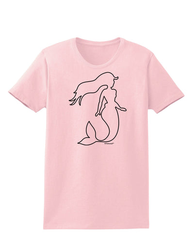 Mermaid Outline Womens T-Shirt-Womens T-Shirt-TooLoud-PalePink-X-Small-Davson Sales