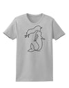 Mermaid Outline Womens T-Shirt-Womens T-Shirt-TooLoud-AshGray-X-Small-Davson Sales