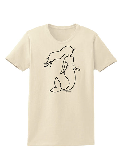 Mermaid Outline Womens T-Shirt-Womens T-Shirt-TooLoud-Natural-X-Small-Davson Sales