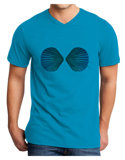 Mermaid Shell Bra Blue Adult V-Neck T-shirt by TooLoud-Mens V-Neck T-Shirt-TooLoud-Turquoise-Small-Davson Sales