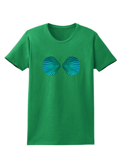 Mermaid Shell Bra Blue Womens Dark T-Shirt by TooLoud-Womens T-Shirt-TooLoud-Kelly-Green-X-Small-Davson Sales