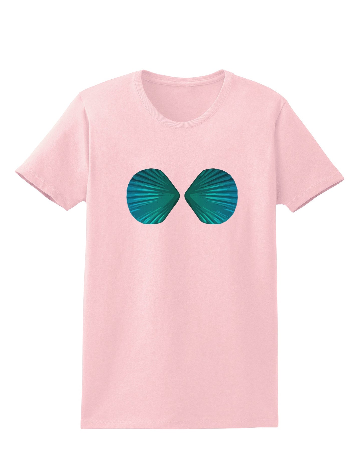 Mermaid Shell Bra Blue Womens T-Shirt by TooLoud-Womens T-Shirt-TooLoud-PalePink-X-Small-Davson Sales
