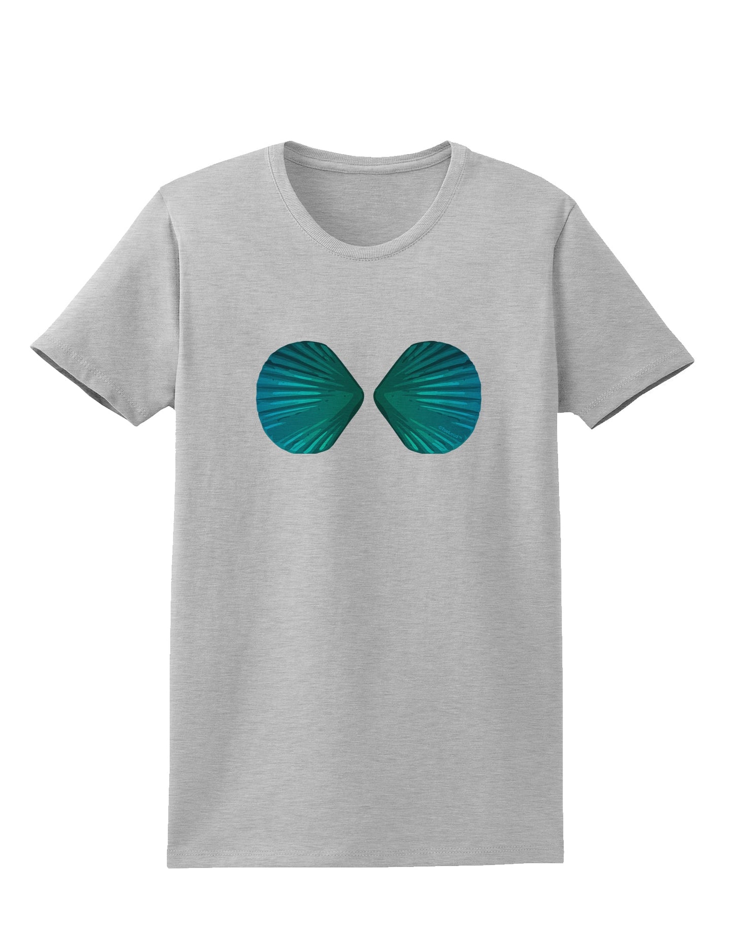 Mermaid Shell Bra Blue Womens T-Shirt by TooLoud-Womens T-Shirt-TooLoud-AshGray-X-Small-Davson Sales