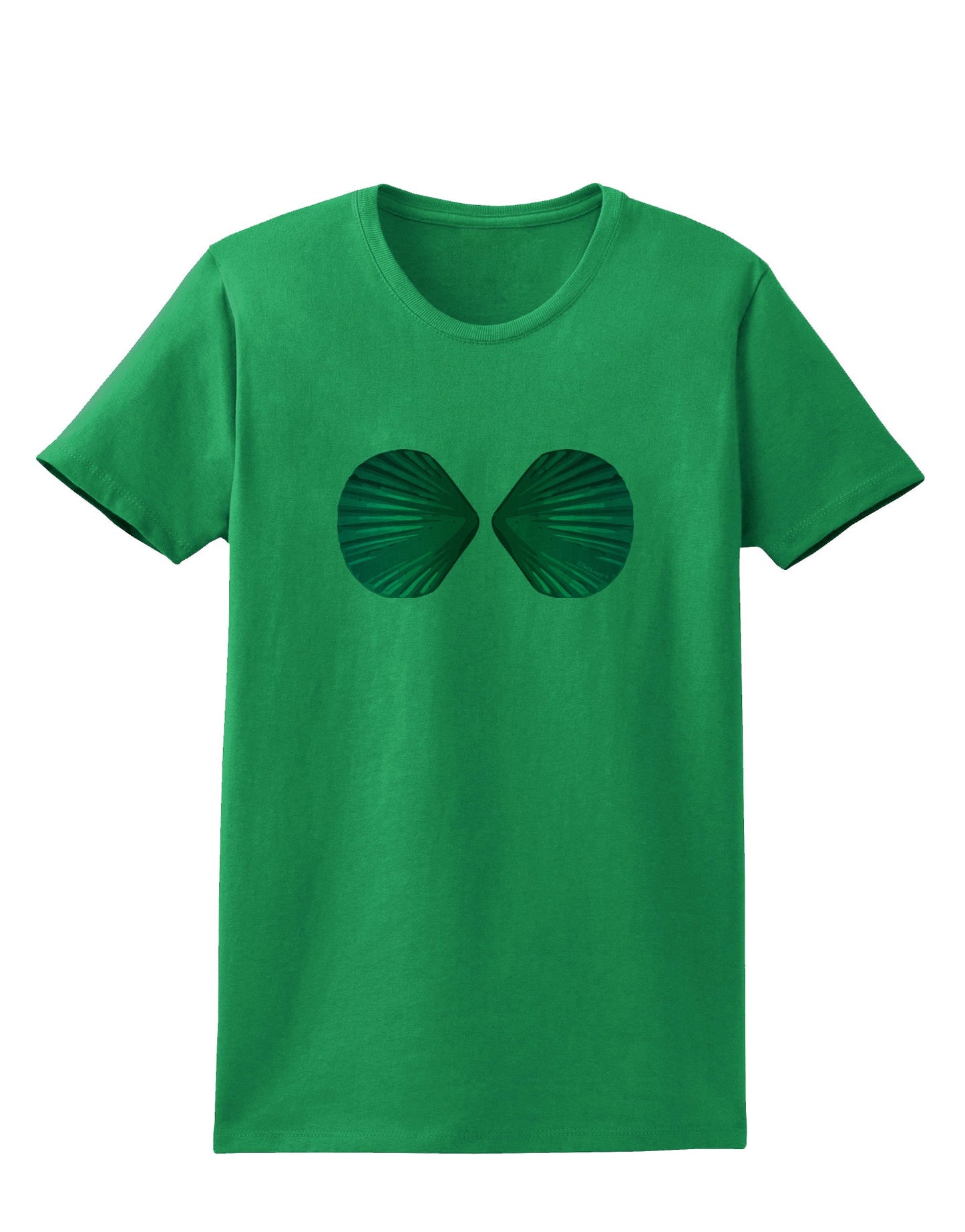 Mermaid Shell Bra Blue Womens T-Shirt by TooLoud-Womens T-Shirt-TooLoud-Kelly-Green-X-Small-Davson Sales