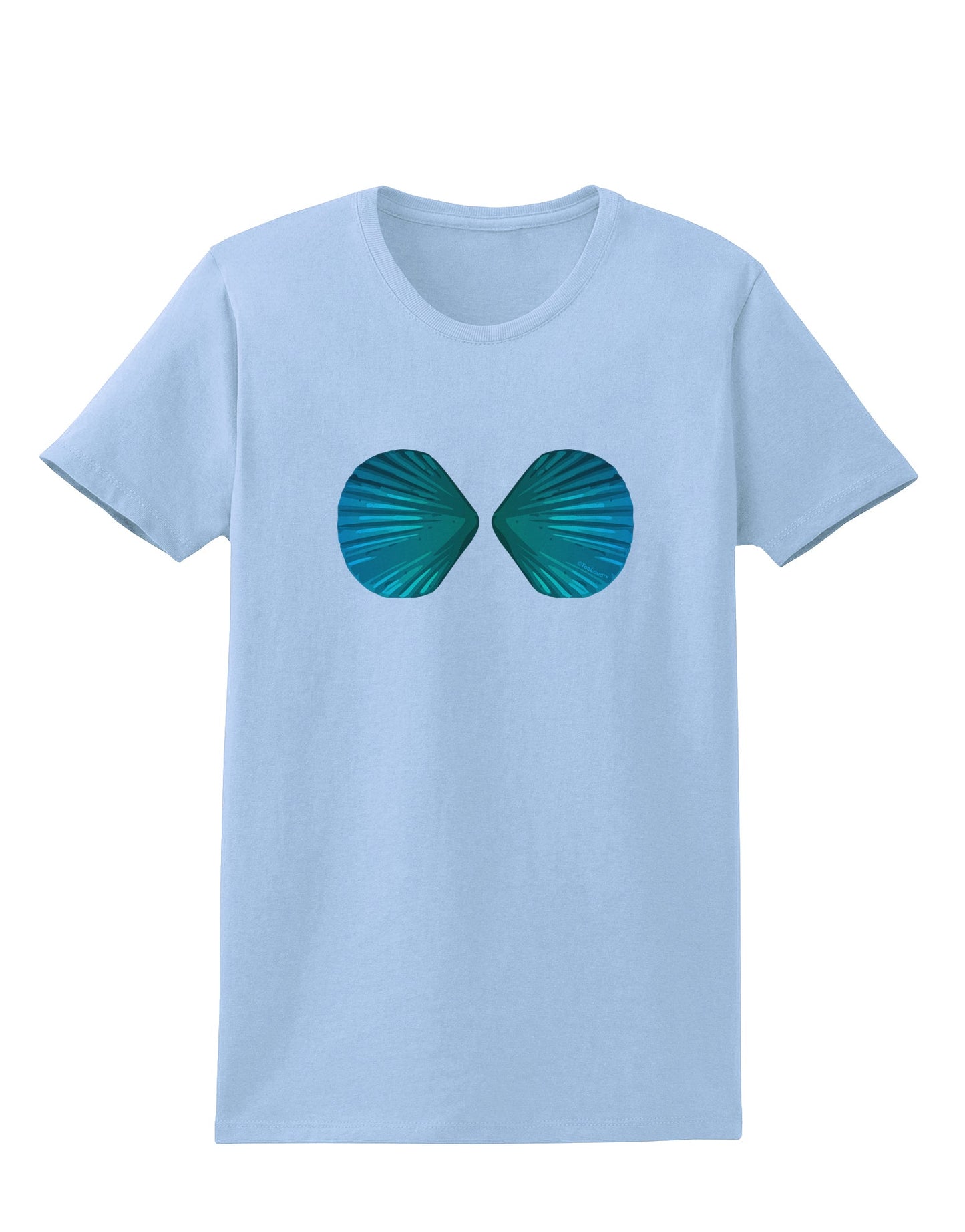 Mermaid Shell Bra Blue Womens T-Shirt by TooLoud-Womens T-Shirt-TooLoud-Light-Blue-X-Small-Davson Sales