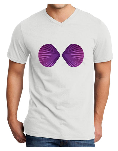 Mermaid Shell Bra Purple Adult V-Neck T-shirt by TooLoud-Mens V-Neck T-Shirt-TooLoud-White-Small-Davson Sales