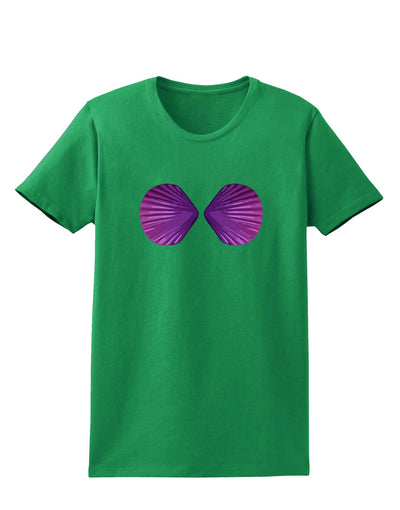 Mermaid Shell Bra Purple Womens Dark T-Shirt by TooLoud-Womens T-Shirt-TooLoud-Kelly-Green-X-Small-Davson Sales