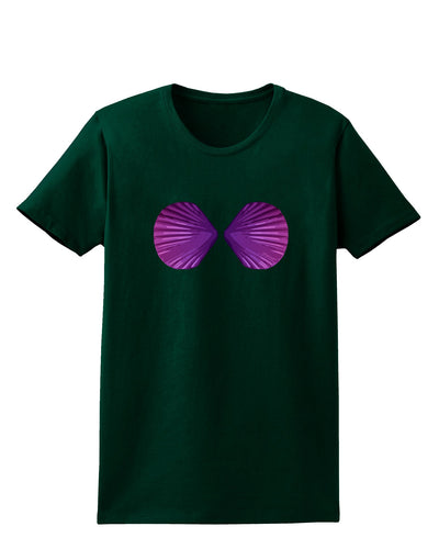 Mermaid Shell Bra Purple Womens Dark T-Shirt by TooLoud-Womens T-Shirt-TooLoud-Forest-Green-Small-Davson Sales