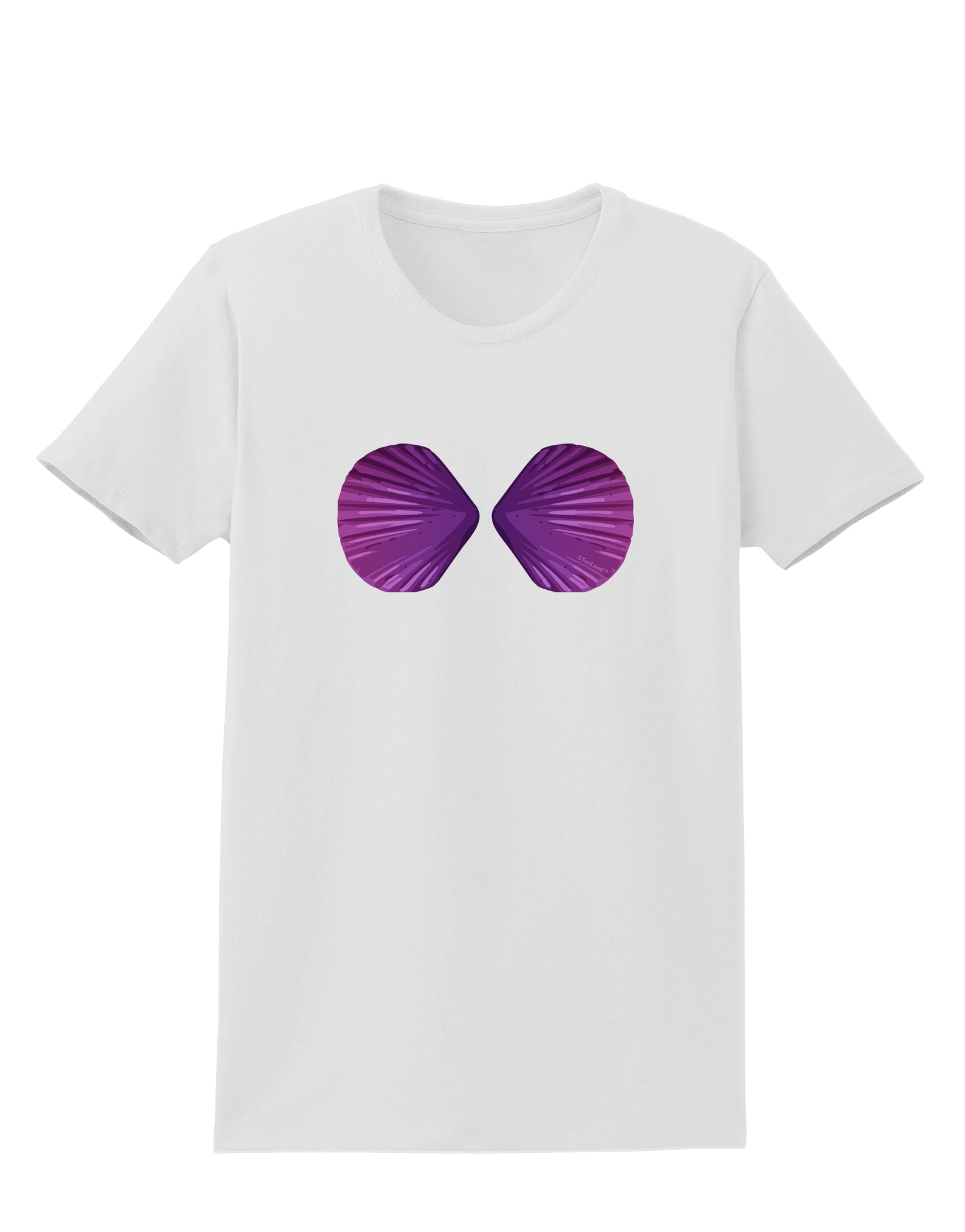Mermaid Shell Bra Purple Womens T-Shirt by TooLoud-Womens T-Shirt-TooLoud-White-X-Small-Davson Sales