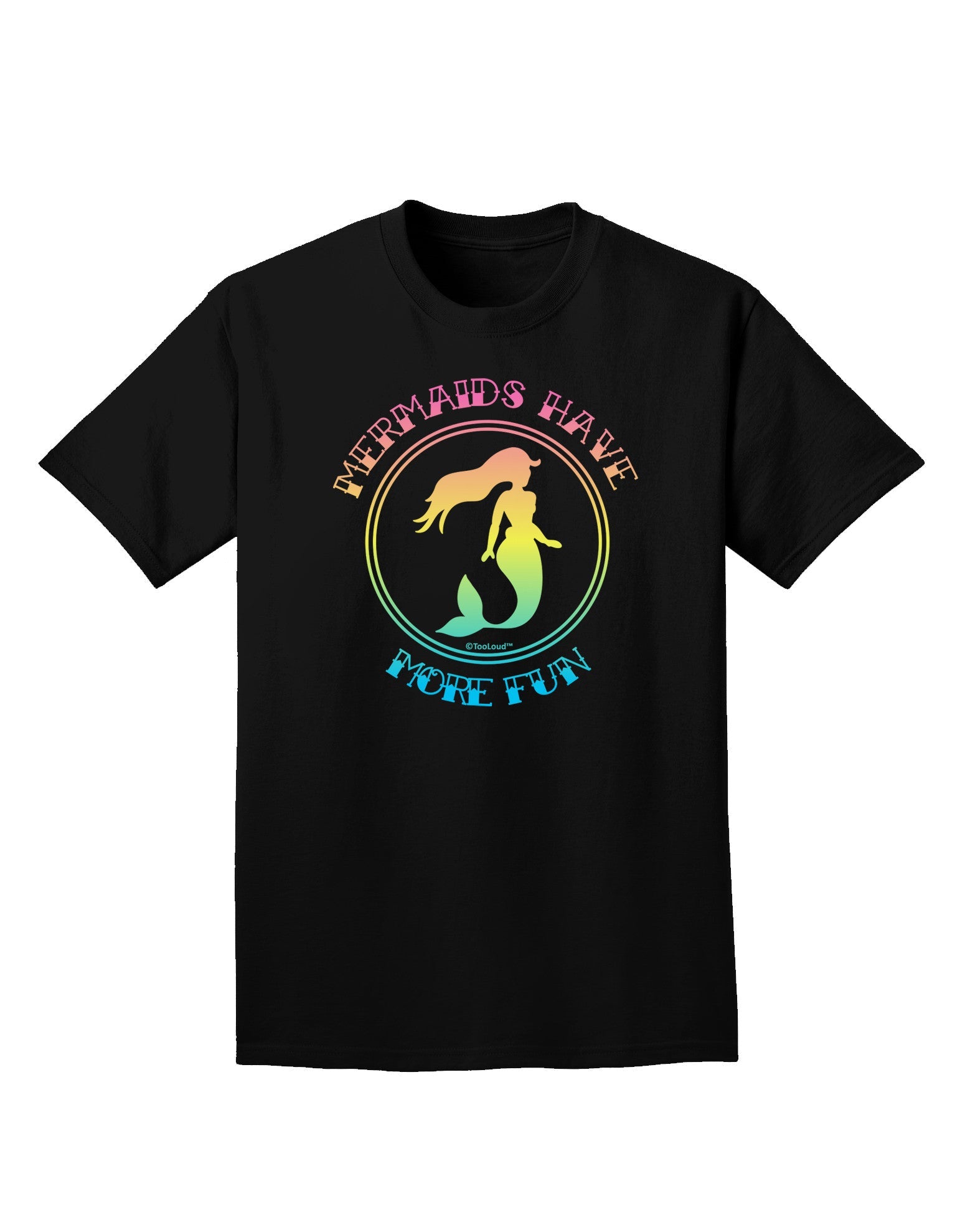 Mermaids Have More Fun - Beachy Colors Adult Dark T-Shirt-Mens T-Shirt-TooLoud-Black-Small-Davson Sales