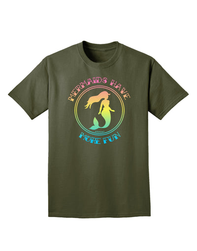 Mermaids Have More Fun - Beachy Colors Adult Dark T-Shirt-Mens T-Shirt-TooLoud-Military-Green-Small-Davson Sales