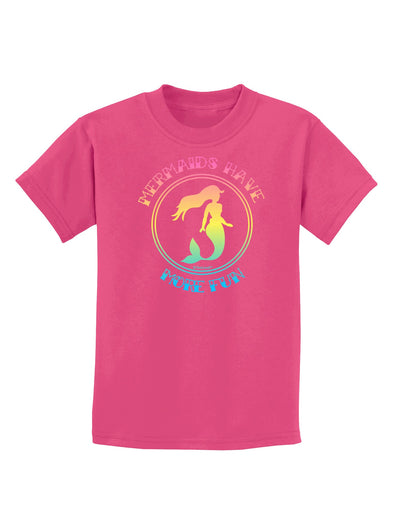 Mermaids Have More Fun - Beachy Colors Childrens Dark T-Shirt-Childrens T-Shirt-TooLoud-Sangria-X-Small-Davson Sales