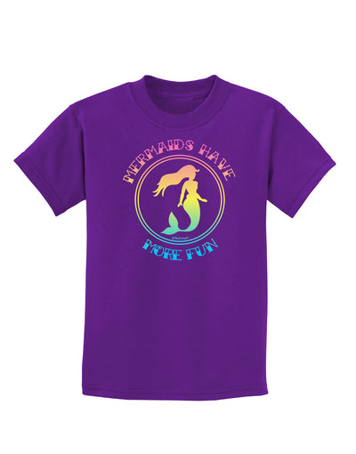 Mermaids Have More Fun - Beachy Colors Childrens Dark T-Shirt-Childrens T-Shirt-TooLoud-Purple-X-Small-Davson Sales