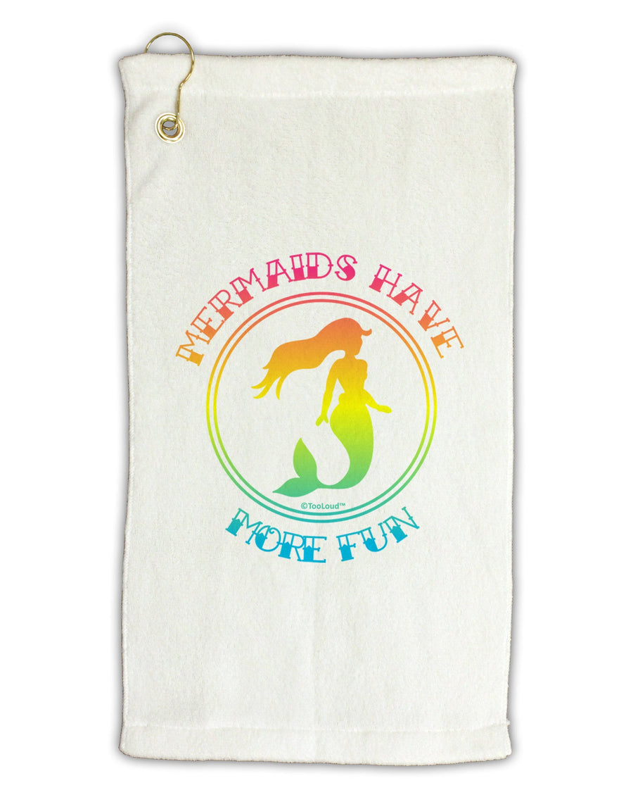 Mermaids Have More Fun - Beachy Colors Micro Terry Gromet Golf Towel 16 x 25 inch-Golf Towel-TooLoud-White-Davson Sales