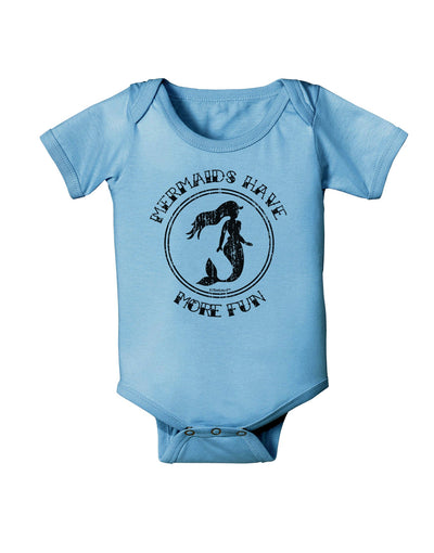 Mermaids Have More Fun - Distressed Baby Romper Bodysuit-Baby Romper-TooLoud-Light-Blue-06-Months-Davson Sales