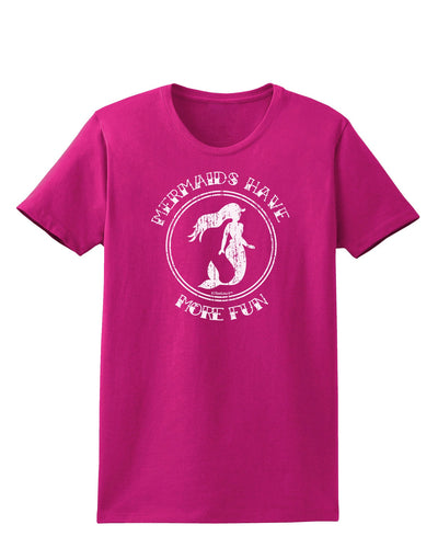 Mermaids Have More Fun - Distressed Womens Dark T-Shirt-TooLoud-Hot-Pink-Small-Davson Sales