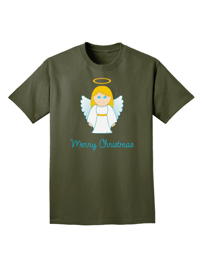 Merry Christmas Cute Angel Girl Adult Dark T-Shirt-Mens T-Shirt-TooLoud-Military-Green-Small-Davson Sales