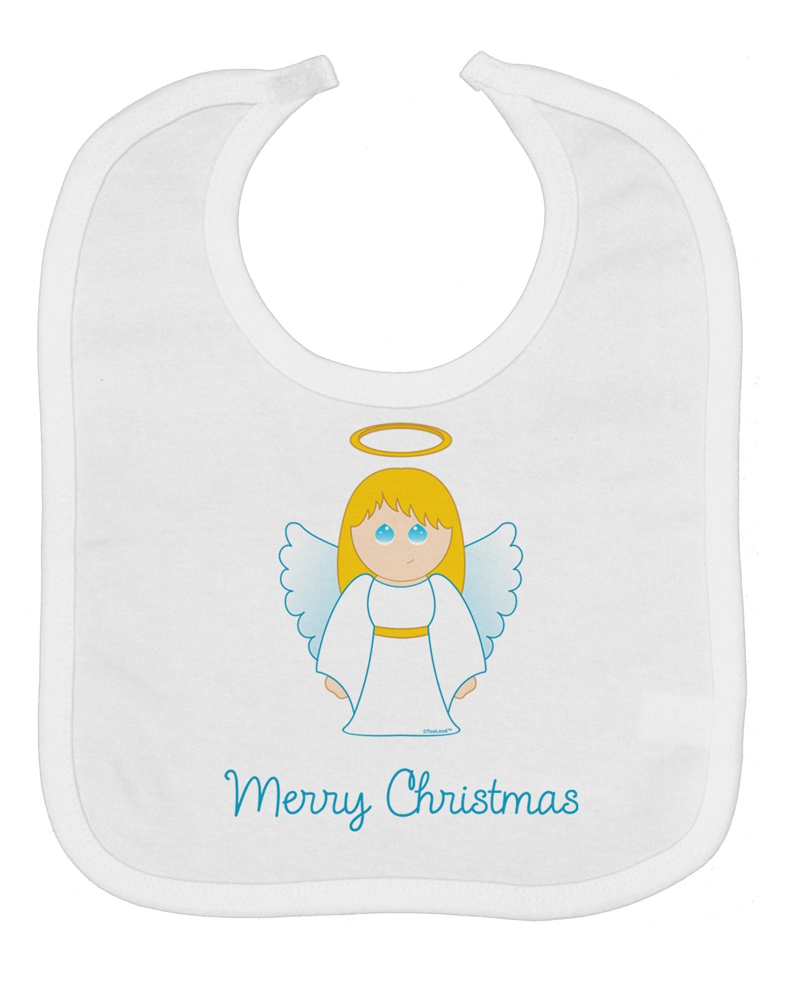 Merry Christmas Cute Angel Girl Baby Bib