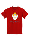 Merry Christmas Cute Angel Girl Childrens Dark T-Shirt-Childrens T-Shirt-TooLoud-Red-X-Small-Davson Sales