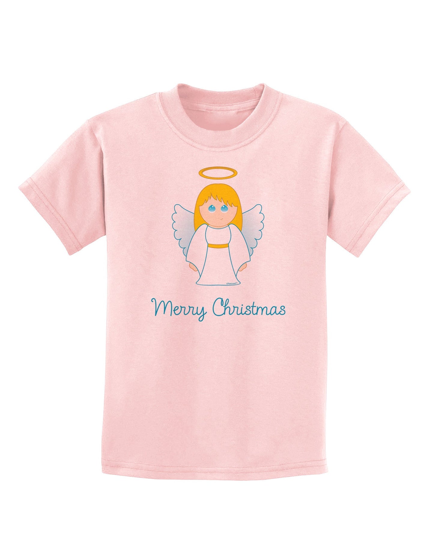 Merry Christmas Cute Angel Girl Childrens T-Shirt-Childrens T-Shirt-TooLoud-PalePink-X-Small-Davson Sales