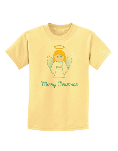 Merry Christmas Cute Angel Girl Childrens T-Shirt-Childrens T-Shirt-TooLoud-Daffodil-Yellow-X-Small-Davson Sales