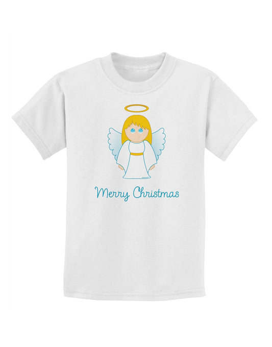 Merry Christmas Cute Angel Girl Childrens T-Shirt-Childrens T-Shirt-TooLoud-White-X-Small-Davson Sales
