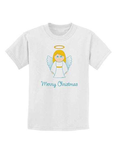 Merry Christmas Cute Angel Girl Childrens T-Shirt-Childrens T-Shirt-TooLoud-White-X-Small-Davson Sales