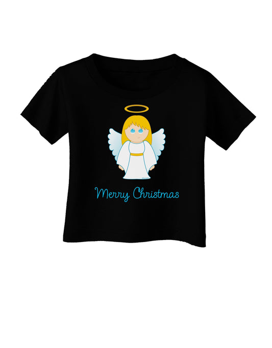Merry Christmas Cute Angel Girl Infant T-Shirt Dark-Infant T-Shirt-TooLoud-Black-06-Months-Davson Sales