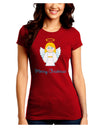 Merry Christmas Cute Angel Girl Juniors Crew Dark T-Shirt-T-Shirts Juniors Tops-TooLoud-Red-Juniors Fitted Small-Davson Sales