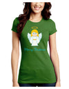 Merry Christmas Cute Angel Girl Juniors Crew Dark T-Shirt-T-Shirts Juniors Tops-TooLoud-Kiwi-Green-Juniors Fitted Small-Davson Sales