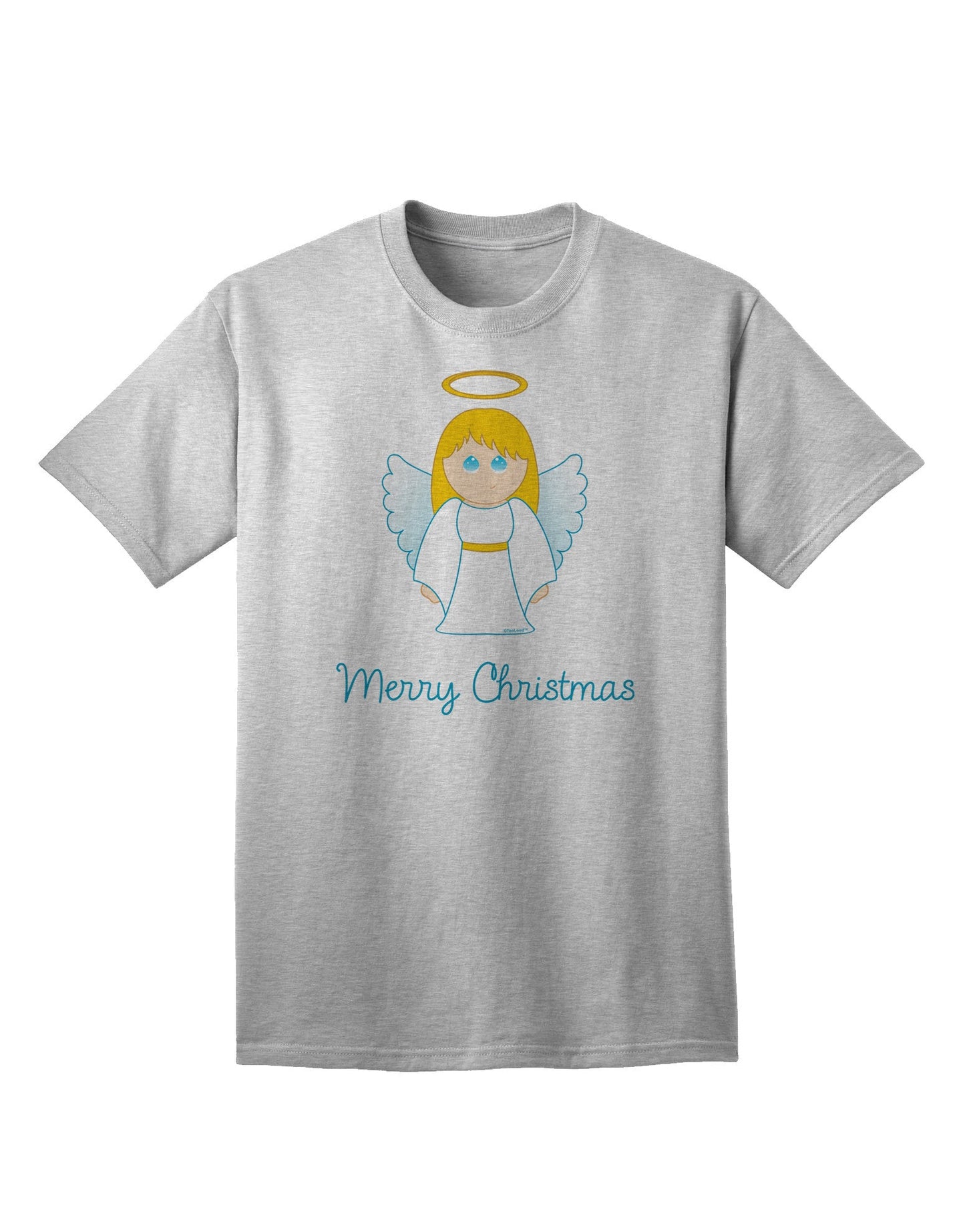 Merry Christmas Cute Angel Girl - Premium Adult T-Shirt for Festive Season-Mens T-shirts-TooLoud-AshGray-Small-Davson Sales