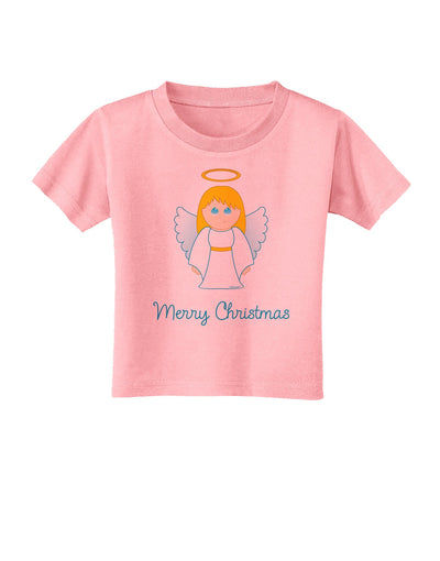 Merry Christmas Cute Angel Girl Toddler T-Shirt-Toddler T-Shirt-TooLoud-Candy-Pink-2T-Davson Sales