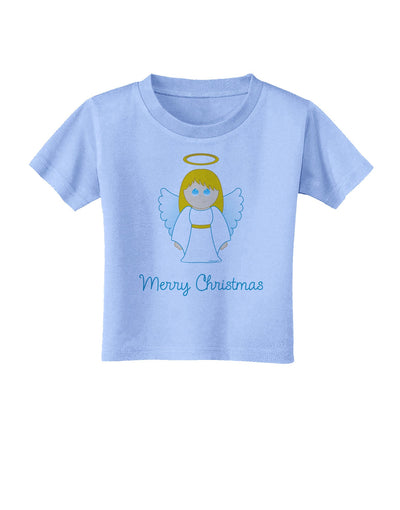 Merry Christmas Cute Angel Girl Toddler T-Shirt-Toddler T-Shirt-TooLoud-Aquatic-Blue-2T-Davson Sales