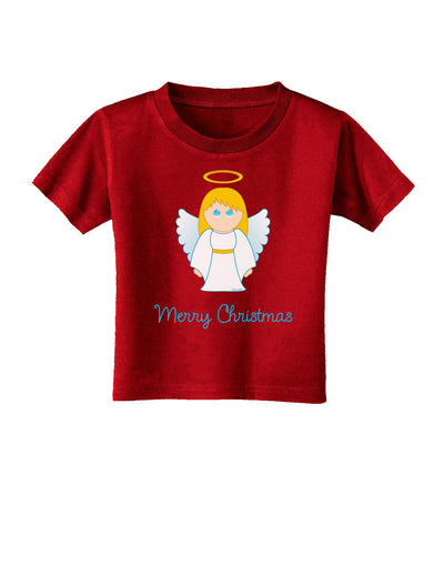 Merry Christmas Cute Angel Girl Toddler T-Shirt Dark-Toddler T-Shirt-TooLoud-Clover-Green-2T-Davson Sales