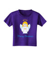 Merry Christmas Cute Angel Girl Toddler T-Shirt Dark-Toddler T-Shirt-TooLoud-Purple-2T-Davson Sales