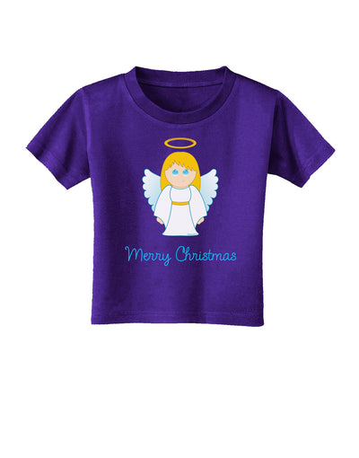 Merry Christmas Cute Angel Girl Toddler T-Shirt Dark-Toddler T-Shirt-TooLoud-Purple-2T-Davson Sales