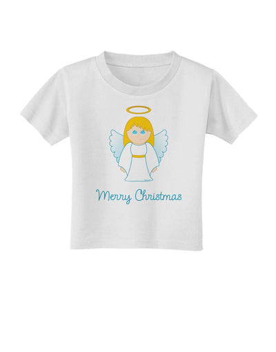 Merry Christmas Cute Angel Girl Toddler T-Shirt-Toddler T-Shirt-TooLoud-White-2T-Davson Sales