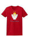 Merry Christmas Cute Angel Girl Womens Dark T-Shirt-TooLoud-Red-X-Small-Davson Sales