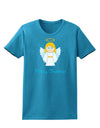 Merry Christmas Cute Angel Girl Womens Dark T-Shirt-TooLoud-Turquoise-X-Small-Davson Sales