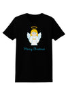 Merry Christmas Cute Angel Girl Womens Dark T-Shirt-TooLoud-Black-X-Small-Davson Sales
