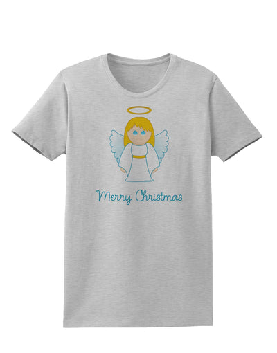 Merry Christmas Cute Angel Girl Womens T-Shirt-Womens T-Shirt-TooLoud-AshGray-X-Small-Davson Sales