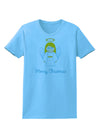 Merry Christmas Cute Angel Girl Womens T-Shirt-Womens T-Shirt-TooLoud-Aquatic-Blue-X-Small-Davson Sales