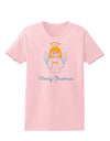 Merry Christmas Cute Angel Girl Womens T-Shirt-Womens T-Shirt-TooLoud-PalePink-X-Small-Davson Sales