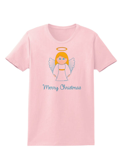 Merry Christmas Cute Angel Girl Womens T-Shirt-Womens T-Shirt-TooLoud-PalePink-X-Small-Davson Sales