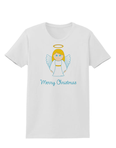 Merry Christmas Cute Angel Girl Womens T-Shirt-Womens T-Shirt-TooLoud-White-X-Small-Davson Sales