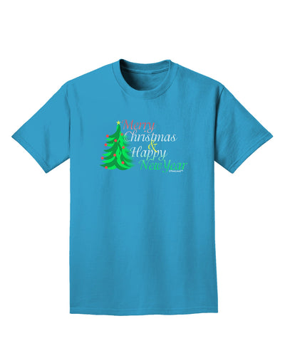Merry Christmas & Happy New Year Adult Dark T-Shirt-Mens T-Shirt-TooLoud-Turquoise-Small-Davson Sales
