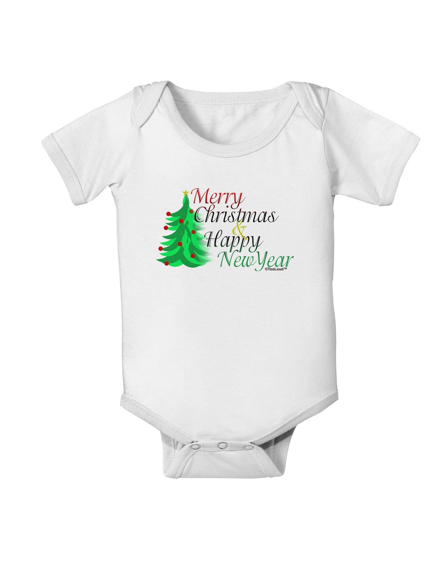 Merry Christmas & Happy New Year Baby Romper Bodysuit-Baby Romper-TooLoud-White-06-Months-Davson Sales