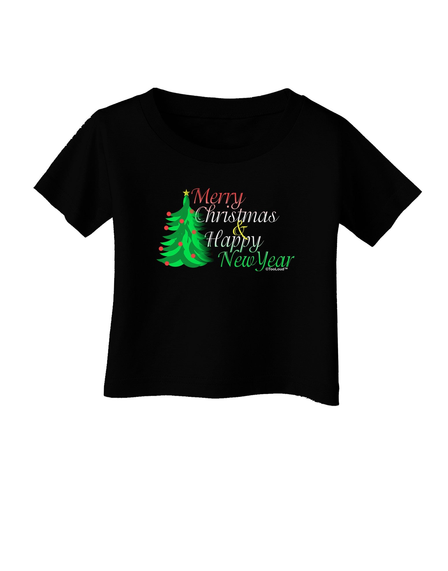 Merry Christmas & Happy New Year Infant T-Shirt Dark-Infant T-Shirt-TooLoud-Black-06-Months-Davson Sales
