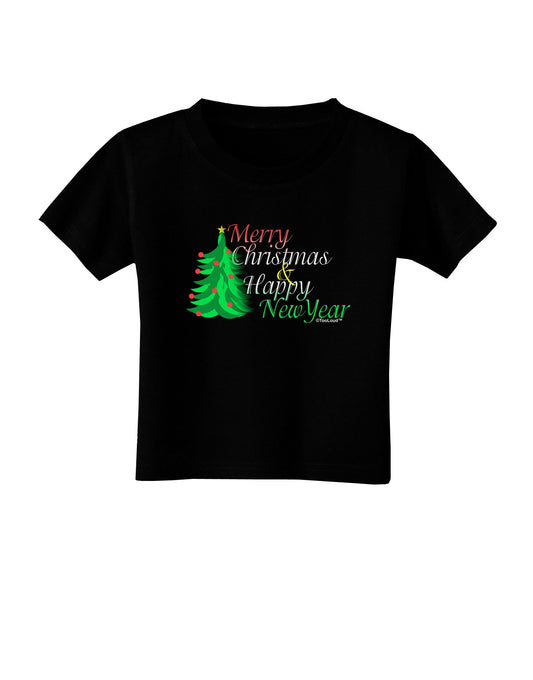 Merry Christmas & Happy New Year Toddler T-Shirt Dark-Toddler T-Shirt-TooLoud-Black-2T-Davson Sales