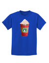 Merry Christmas Latte Cup Childrens Dark T-Shirt-Childrens T-Shirt-TooLoud-Royal-Blue-X-Small-Davson Sales